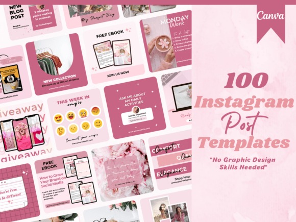 100 Pink Instagram Post Templates for Your Brand