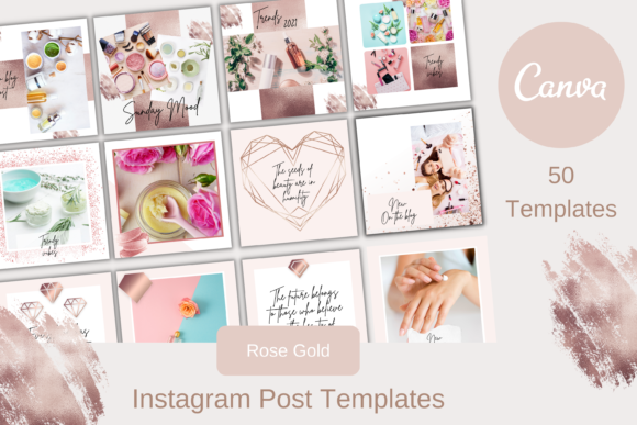 50 Rose Gold Canva Instagram Templates: A Designer's Take on Cohesive Branding