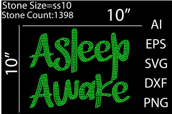 Asleep Awake Rhinestone Templates: Instant DIY Bling