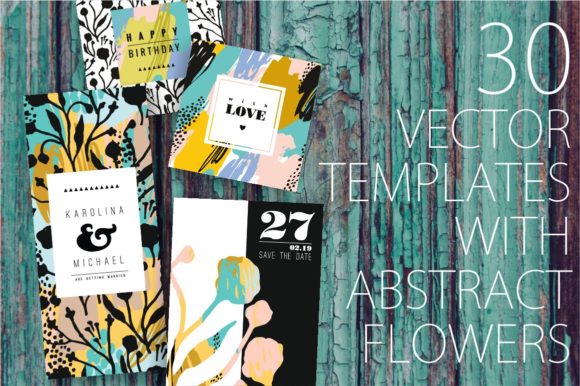 Elevate Your Design Projects with 30 Abstract Flower Templates