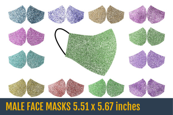 Face Masks Templates: Elevate Projects with Glitter Textures