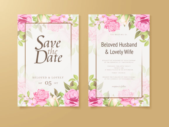 Wedding Invitation Card Flower Templates: Floral Vector Elegance